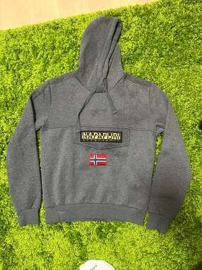 Napapijri Burgee Winter Anorak Hoodie in Grey Melange